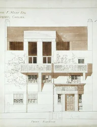 Front Elevation of Studio and House for Frank Miles, Tite Street, Chelsea