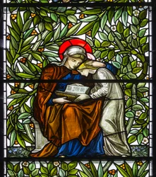 Nun Monkton, St Mary, Morris Marshall & Faulkner & Co, William Morris, Edward Burne-Jones, Mary & Jesus Reading
