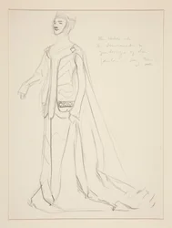 A Lady, Costume Sketch for Henry Irving