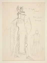 Bolingbroke (Tournament scene), costume sketch for Henry Irving