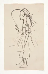 Cartoon of a Young Girl