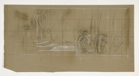 Composition study for The Departure, from The Quest of the Holy Grail (a series of fifteen paintings for the Boston Public Library, completed in 1901)