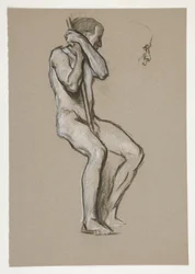 Figure study for The Spirit of Vulcan, Genius of the Workers in Iron and Steel, capitol rotunda, Harrisburg, Pennsylvania