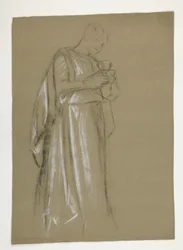 Figure study for the Infant Galahad, from The Quest of the Holy Grail (first of a series of fifteen murals for the Boston Public Library, completed in 1901)