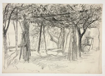 Figures under an arbor