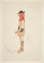 Gardener, costume sketch for Henry Irving