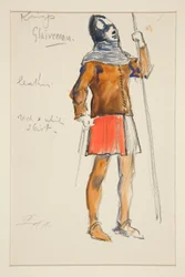 Glaiveman, costume sketch for Henry Irving