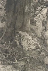 Hermia in the Wood, illustration for Act III, Scene ii, A Midsummer Night