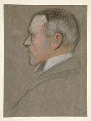 Left profile head of man, for Coronation of Edward VII