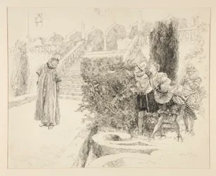Malvolio finds the letter, illustration for Act II, Scene v, Twelfth Night
