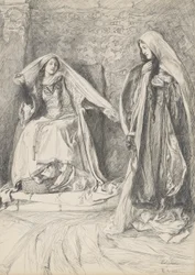 Rebecca and Rowena, illustration for Ivanhoe