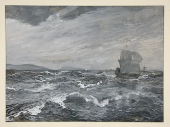 Seascape with Sailing Boat