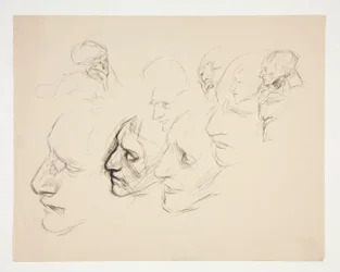 Sheet of Studies of a Single Face