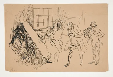 Sketch for School for Scandal, illustration for Scribner