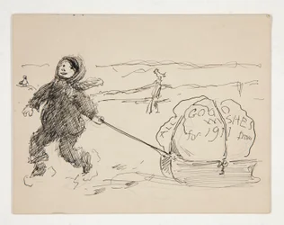 Sketch for a Greeting Card: All Good Wishes for 1911