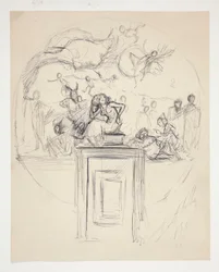 Sketch for a Mural Over a Door Jamb - Unidentified