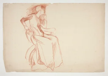 Sketch of a female figure, seated