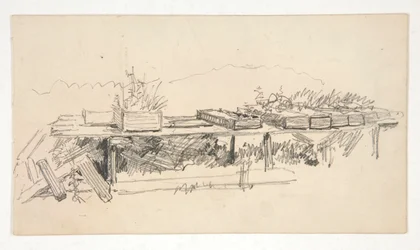 Sketch of a Ledge with Planters