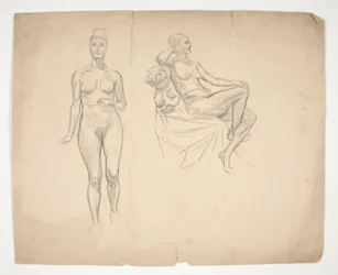 Sketch of a model in two poses