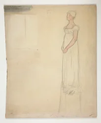Sketch of a Woman - Costume Study for a Play?
