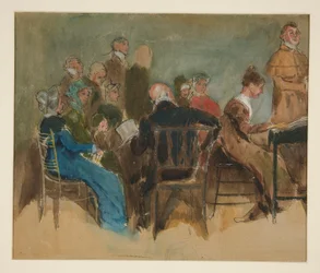 Sketch of Women in an Interior - Unidentified Illustration