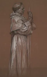 Standing Figure of a Friar, study for mural