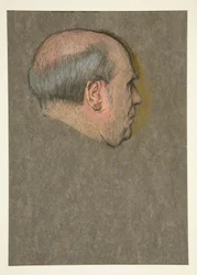 Study. Baldheaded man for Coronation of Edward VII