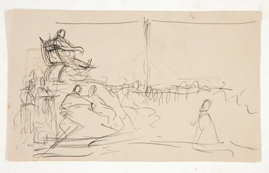 Study for Trial of Queen Katherine. Coat of arms on back.