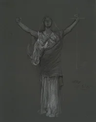 Study for Allegorical Figure of Law, Rondel in the Rotunda of the Pennsylvania State Capitol Building, Harrisburg, 1902-1911