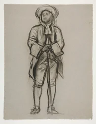 Study for the figure of Penn or Franklin for mural at the state capitol building in Harrisburg, Pennsylvania, 1902-1911 (completed by John Singer Sargent)