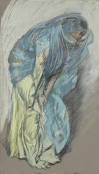 Study for Woman in Yellow Dress with Blue Veil