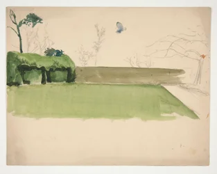 Study of an enclosed lawn and garden