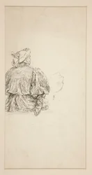Study of Back of a Seated Man in XV Century Costume, for a Shakespearean Scene