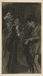 Three Men, study for Taming of the Shrew (?)