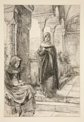 Two Female Figures in Cloister, from The Cloister