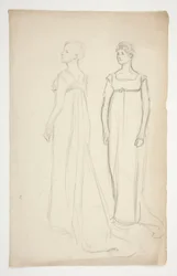 Two Studies of a Woman in Greco-Roman Dress