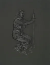 Unidentified Figure Study for the Mural Project at the Pennsylvania State Capitol Building, Harrisburg, 1902-1911