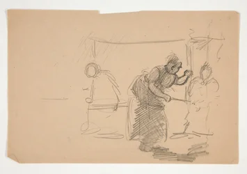 Study of Kitchen with Figure
