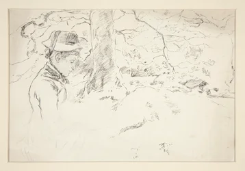Woman sitting in garden - unidentified illustration