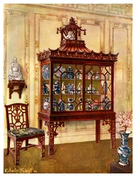 Carved china case in Chippendale