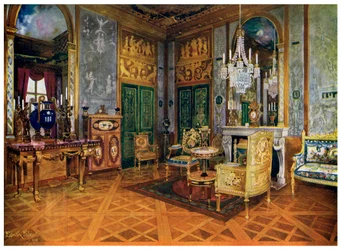 Salon de Musique of Marie Antoinette, Chambre a Coucher, Palais de Fontainebleau, France