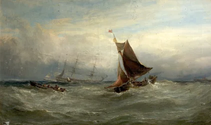 Boats in a Gale off Ostend, Belgium