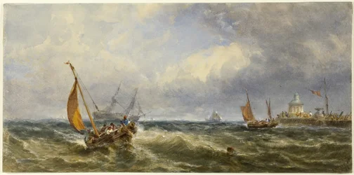 Coastal View with Shipping