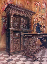 Carved Oak Armoire, Bearing the Cipher of Lambert Suavius of Liege