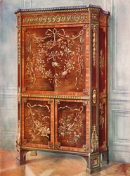 Inlaid Ormolu-Mounted Upright Secretaire of Sycamore, Tulip, Kingwood, Holly, and Other Woods--Natural and Stained