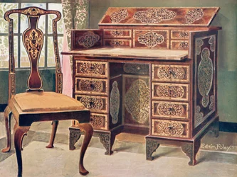 Walnut Inlaid Writing-Table