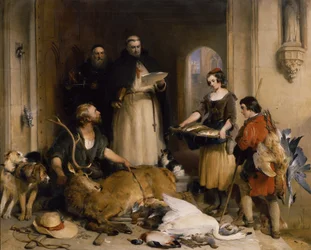 Scene in the olden time at Bolton Abbey, c.1834