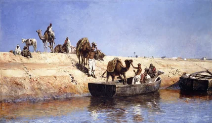 An Embarkment of Camels on the Beach at Sale, Morocco