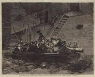 Ships Boat fitting out at Night to take Soundings of the Channel of the Dnieper