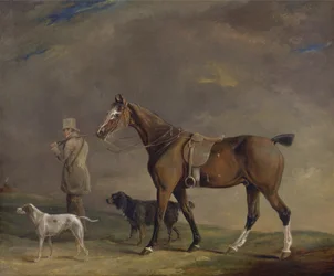 A Sportsman with Shooting Pony and Gun Dogs